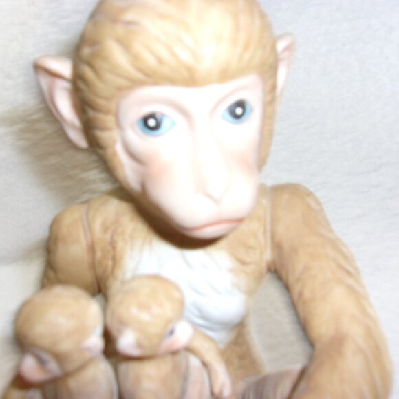 H-510 VINTAGE HAND PAINTED LENWILE CHINA ARDALT CHIMP W/2 BABY CHIMPS NIGHT LITE - Picture 2 of 12